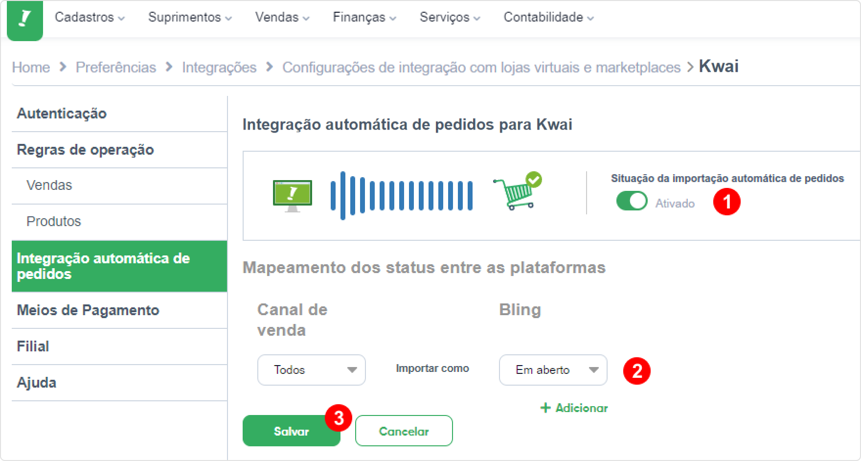 Autenticação com o Kwai – Bling!