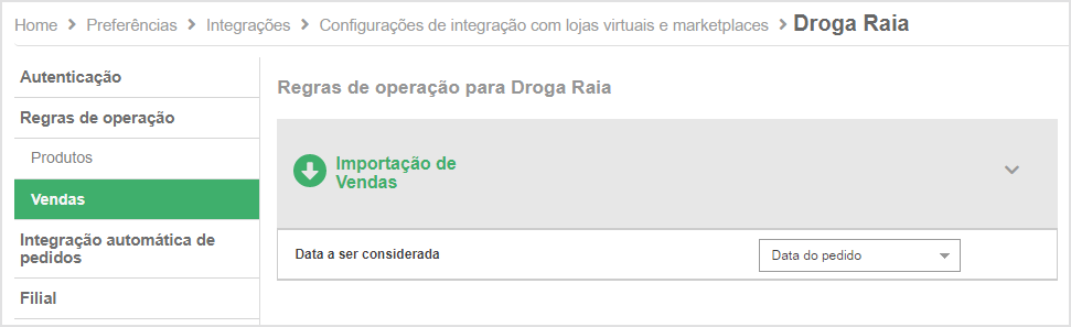 Configuração com a Droga Raia (Descontinuada) – Bling!